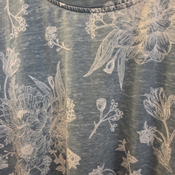 Jane + Delancey sz 3X green floral relaxed fit t-shirt top boho casual cottage - Picture 2 of 10